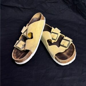 Yellow Suede Soft Sole Birkenstock